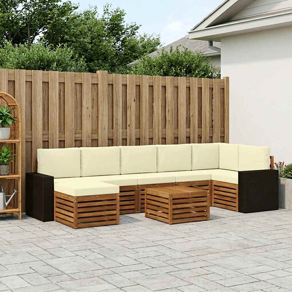 Set vanjskih sofa 8 kom. Prirodna i krem
