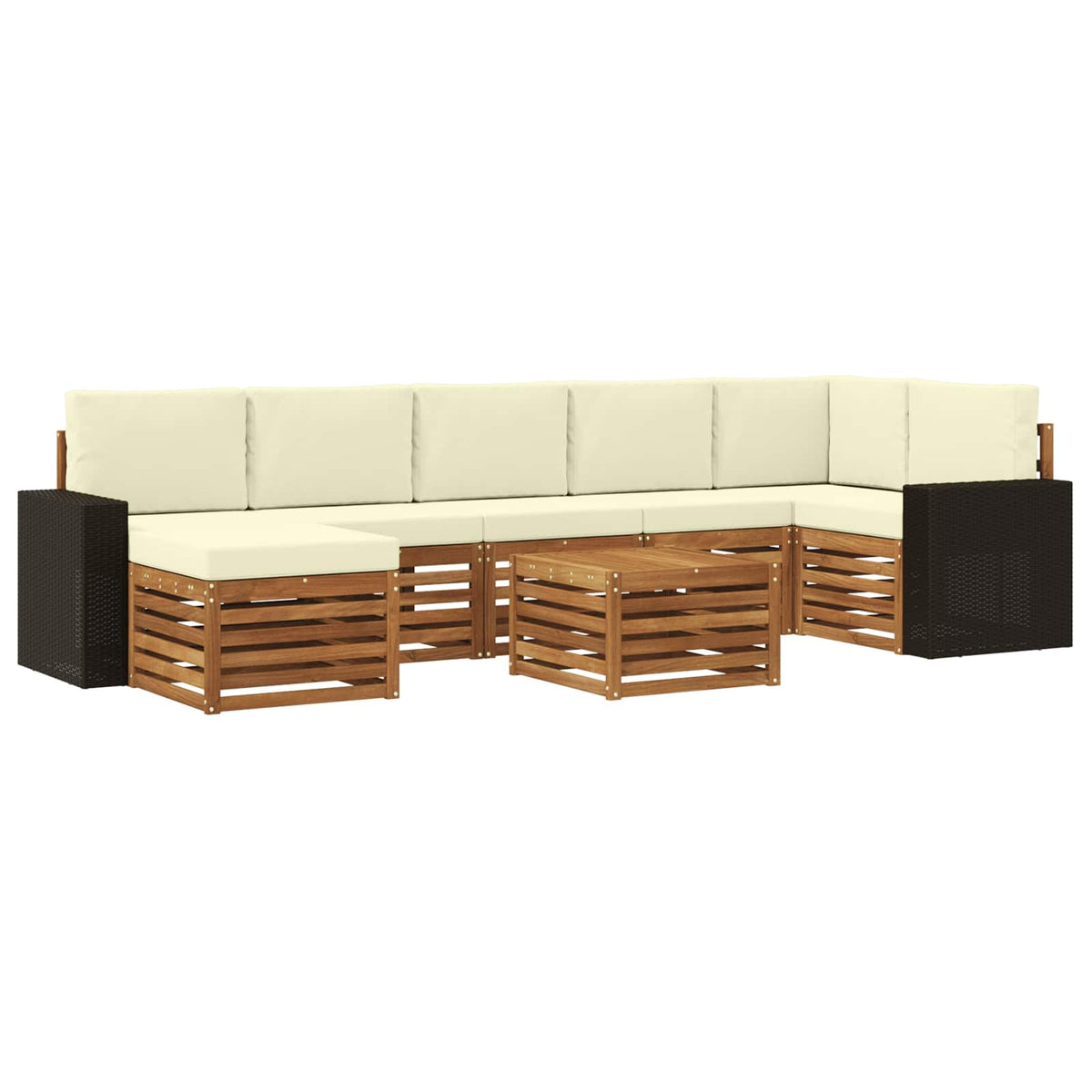 Set vanjskih sofa 8 kom. Prirodna i krem