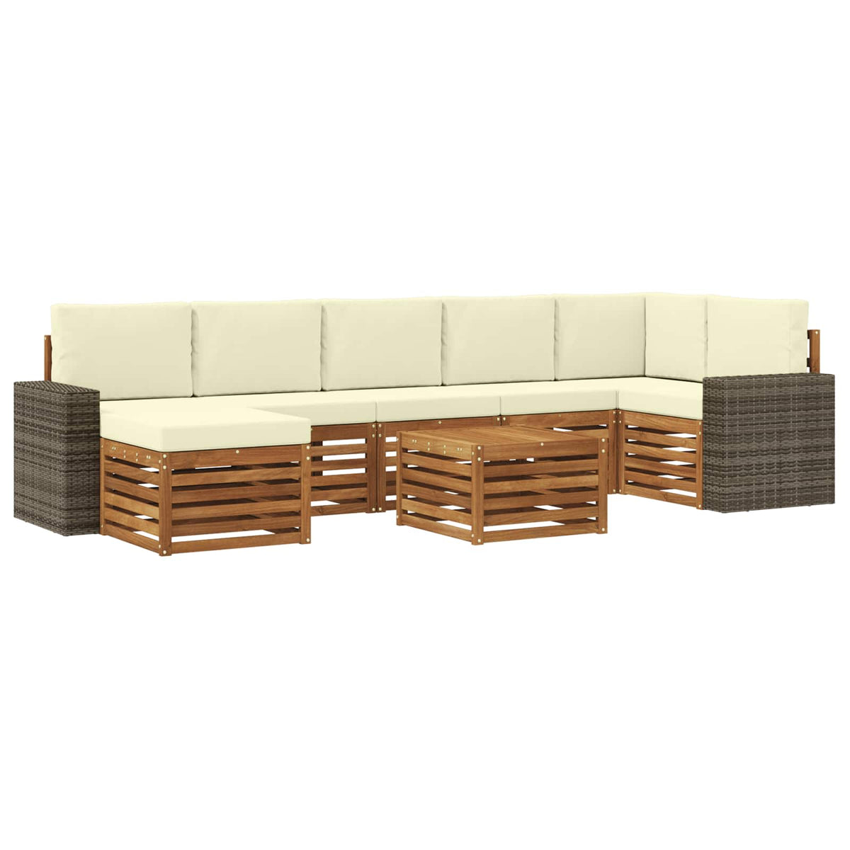 Set vanjskih sofa 8 kom. Prirodna i krem