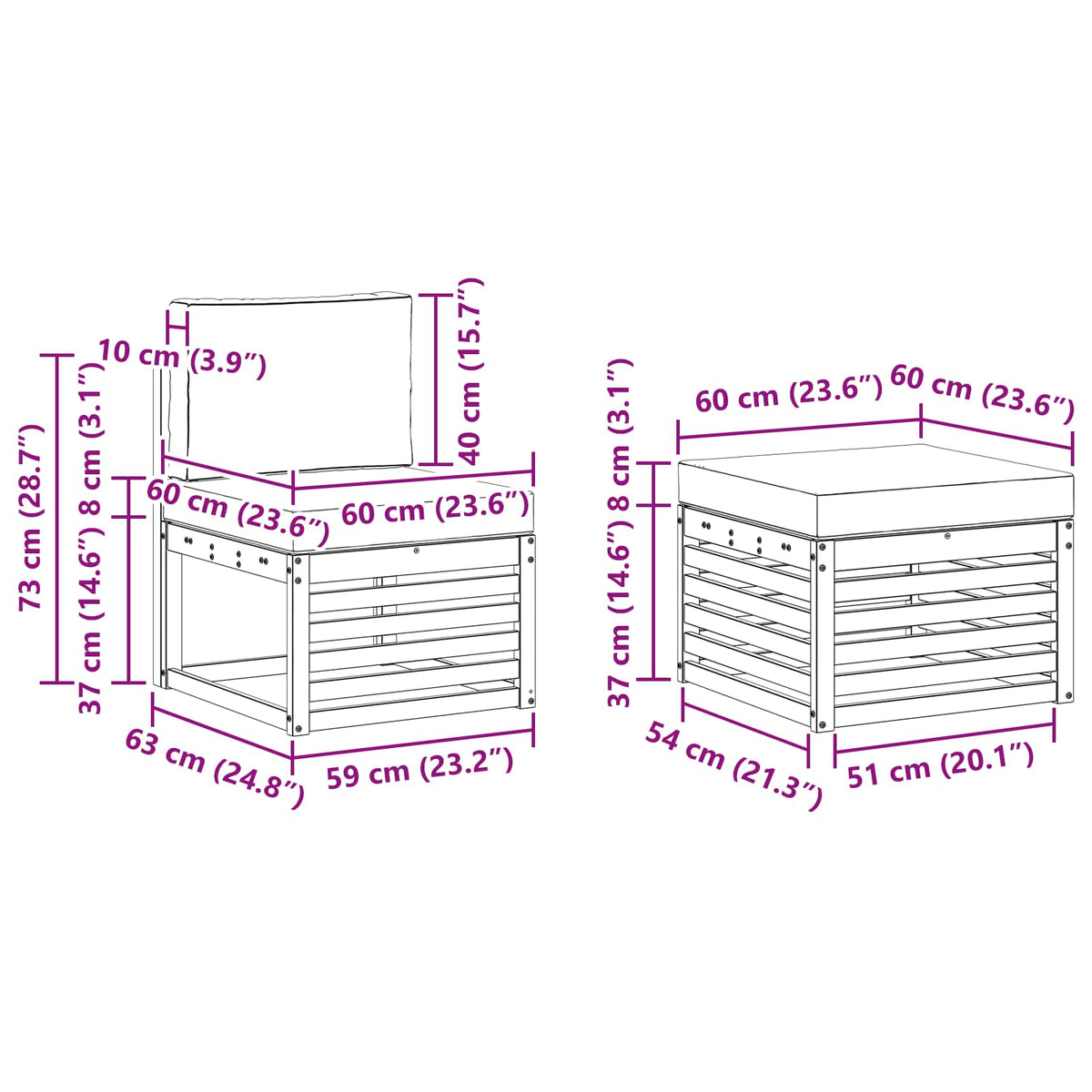 Set vanjskih sofa 5 kom.