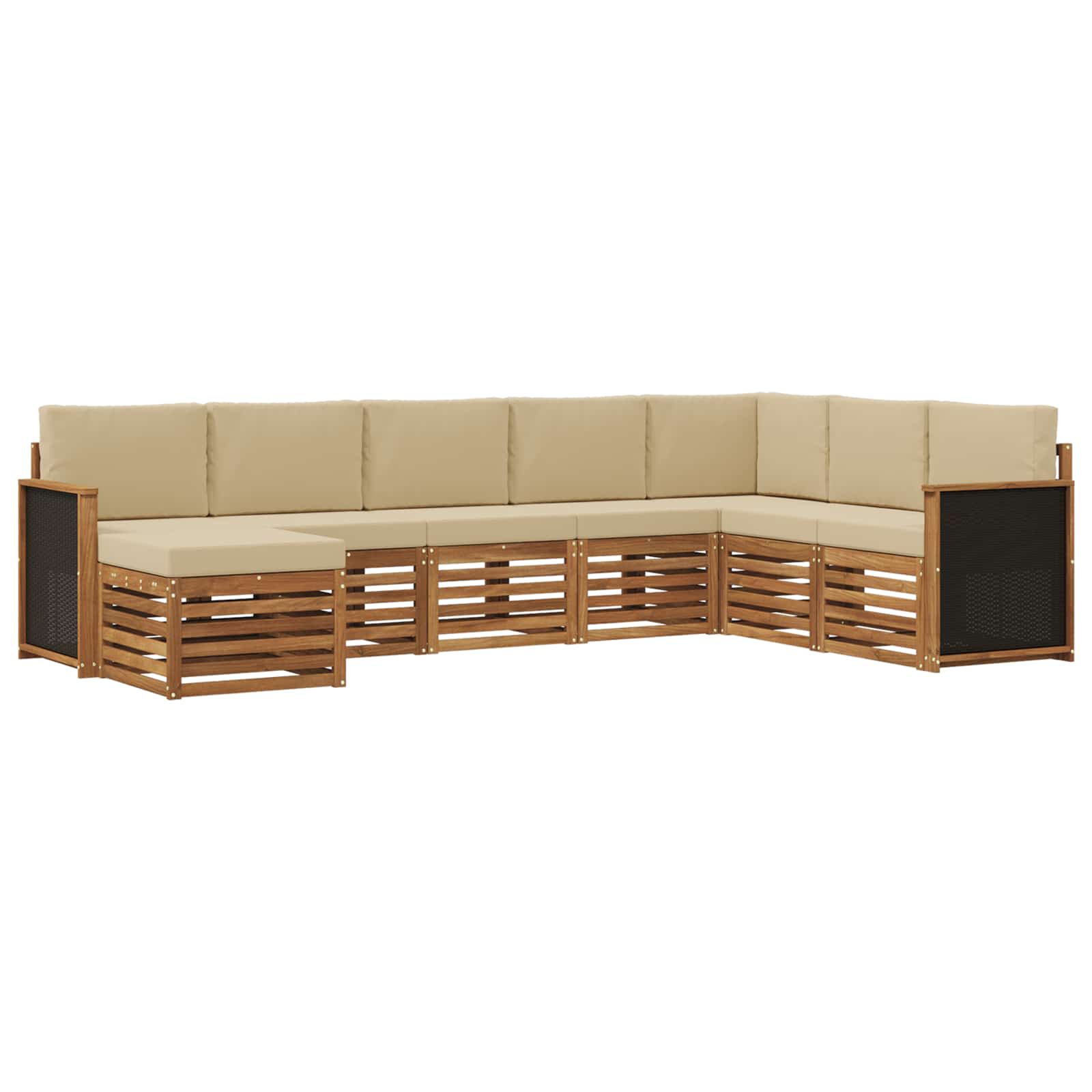 Set vanjskih sofa s jastukom 6 pcs Prirodna
