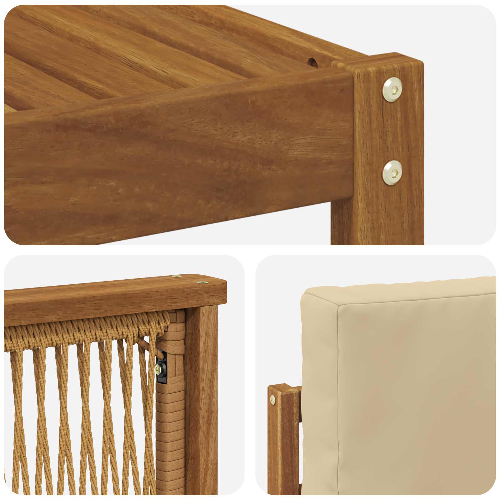 Set vanjskih sofa 6 kom. Prirodna