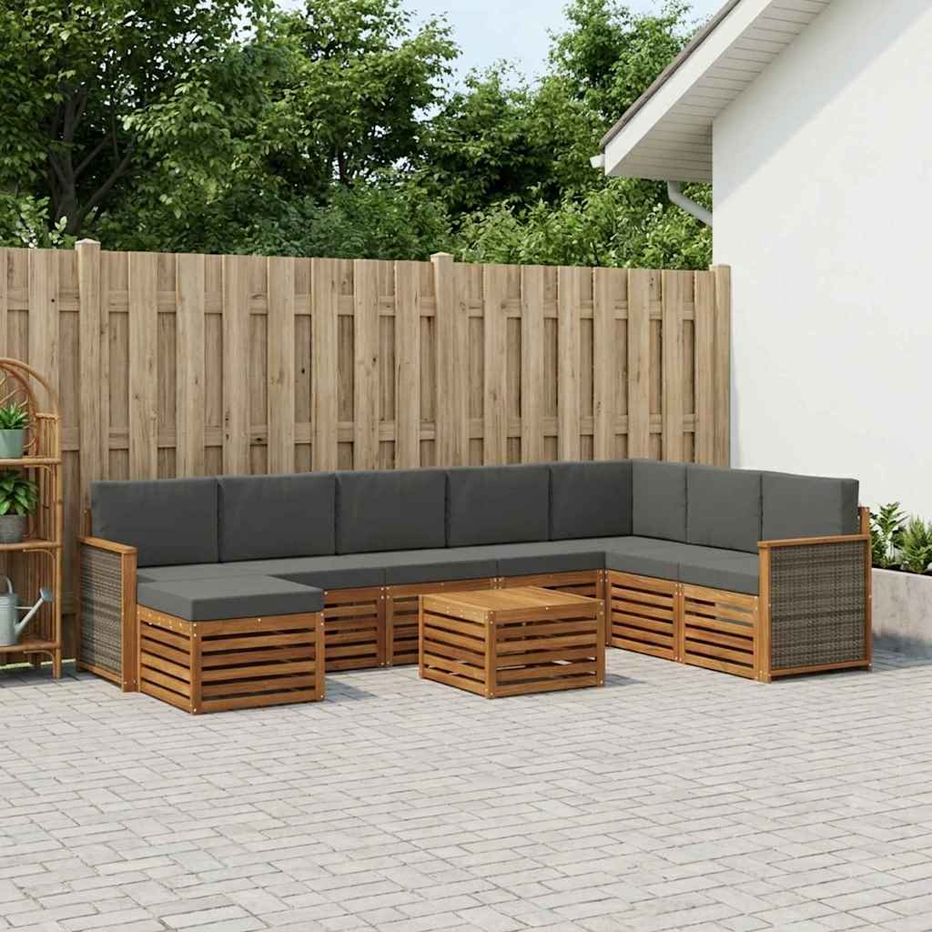 Set vanjskih sofa 7 kom. Prirodna i antracit