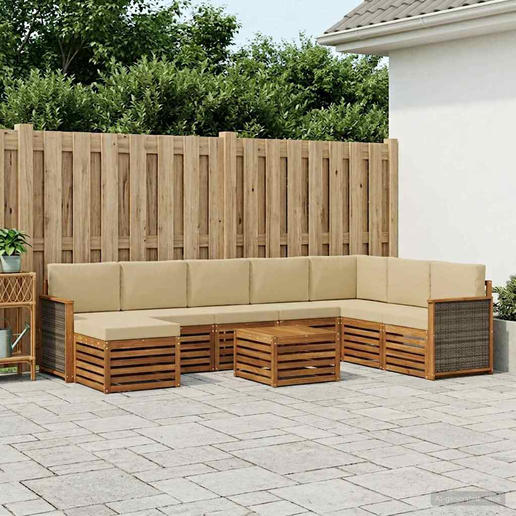 Set vanjskih sofa 7 kom. Prirodna