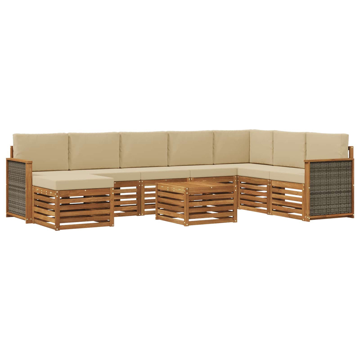 Set vanjskih sofa 7 kom. Prirodna