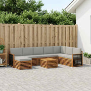 Set vanjskih sofa 7 kom. Prirodna i svjetlosiva