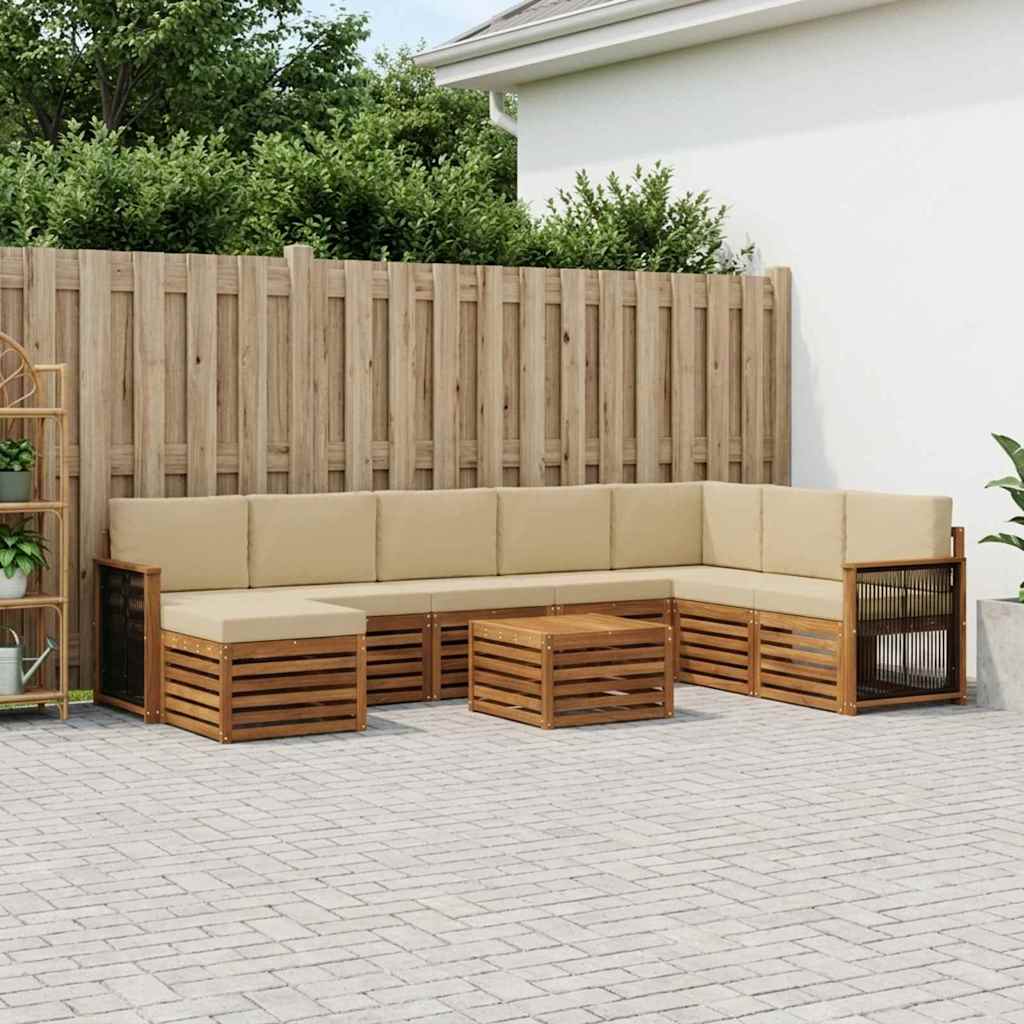 Set vanjskih sofa s jastukom 7 pcs Prirodna