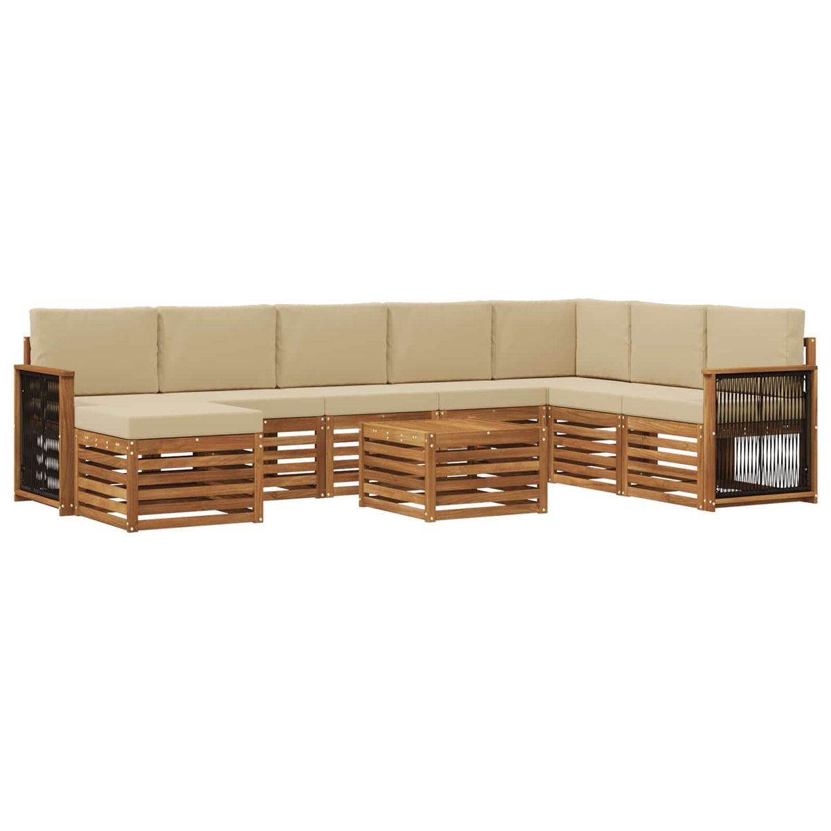 Set vanjskih sofa 7 kom. Prirodna