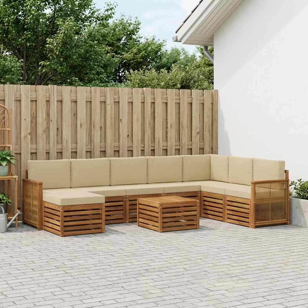Set vanjskih sofa s jastukom 7 pcs Prirodna