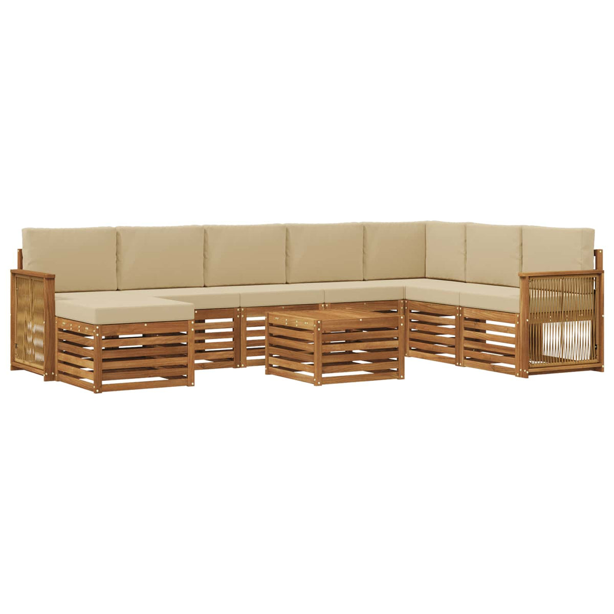 Set vanjskih sofa 7 kom. Prirodna