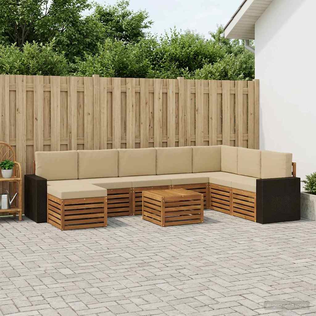 Set vanjskih sofa 9 kom. Prirodna i bež