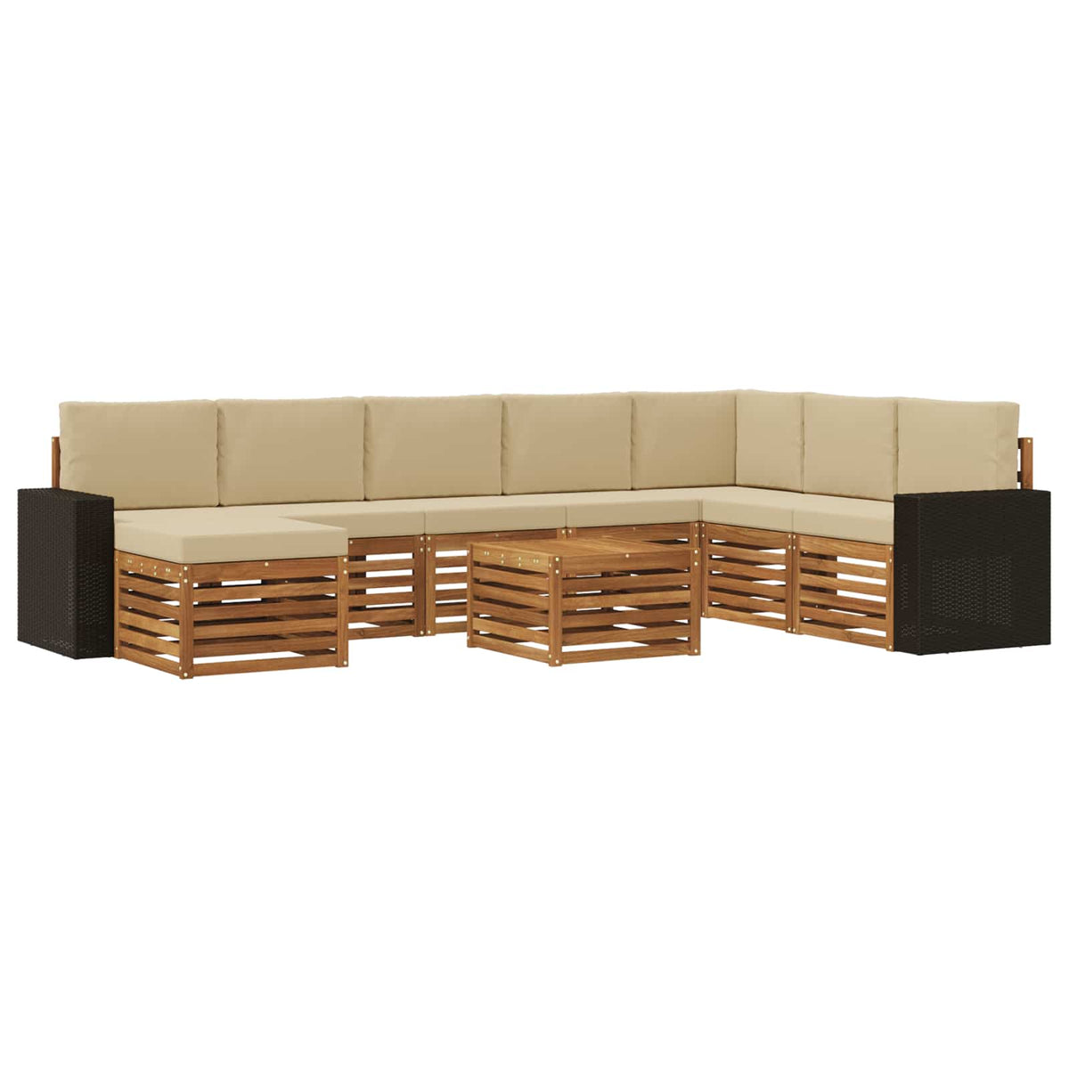 Set vanjskih sofa 9 kom. Prirodna i bež