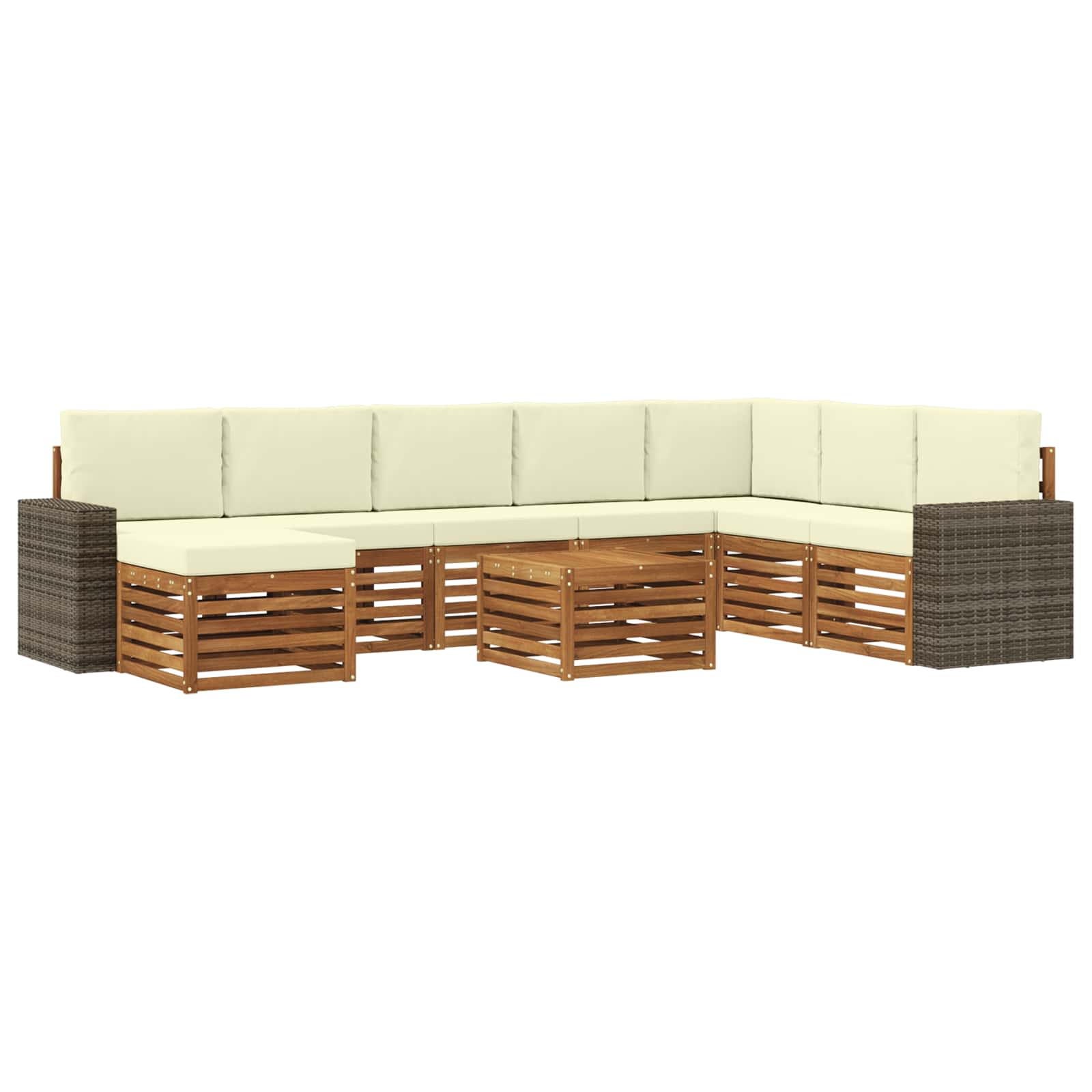 Set vanjskih sofa 9 kom. Prirodna i krem