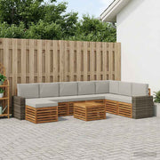 Set vanjskih sofa 9 kom. Prirodna i svjetlosiva