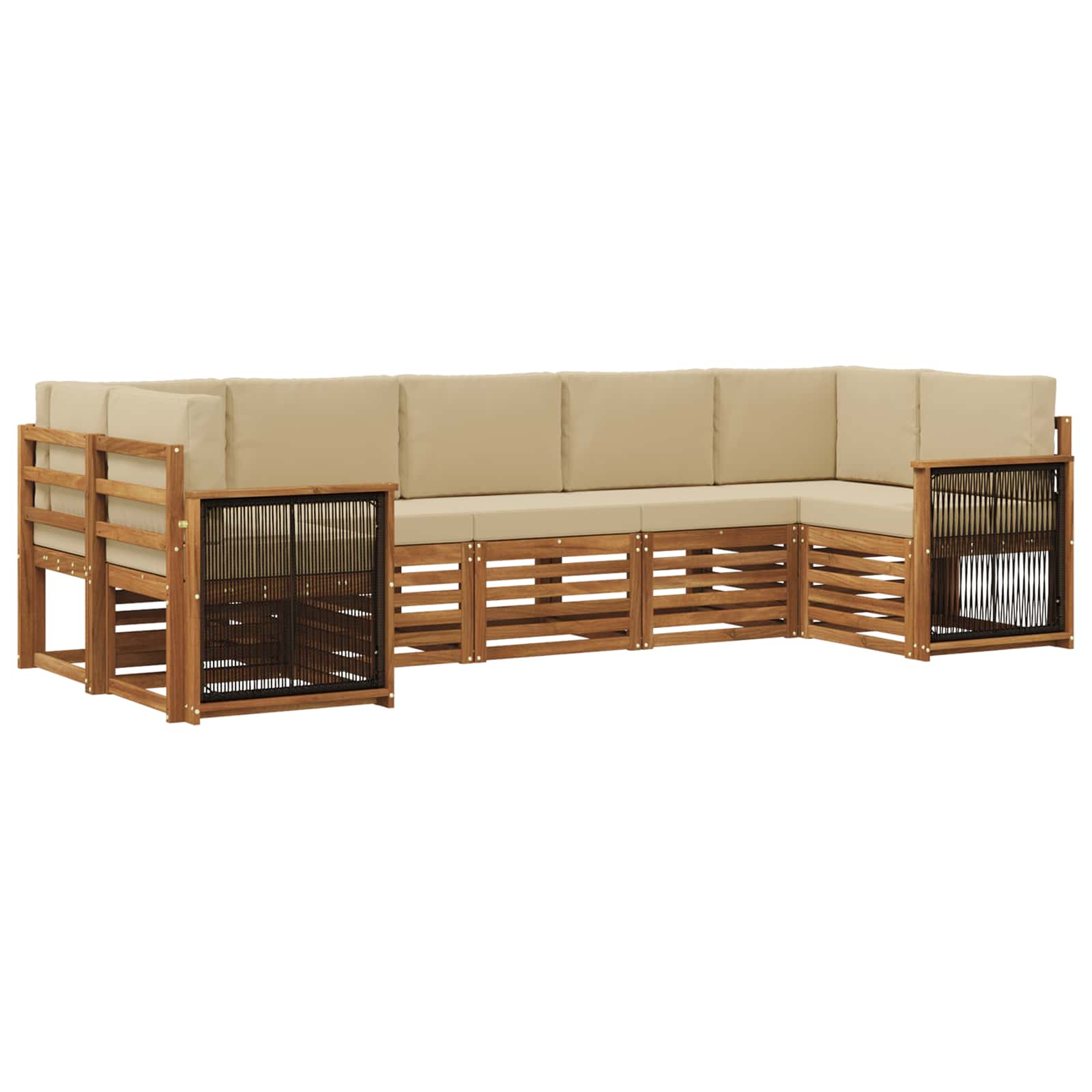 Set vanjskih sofa 6 kom. Prirodna
