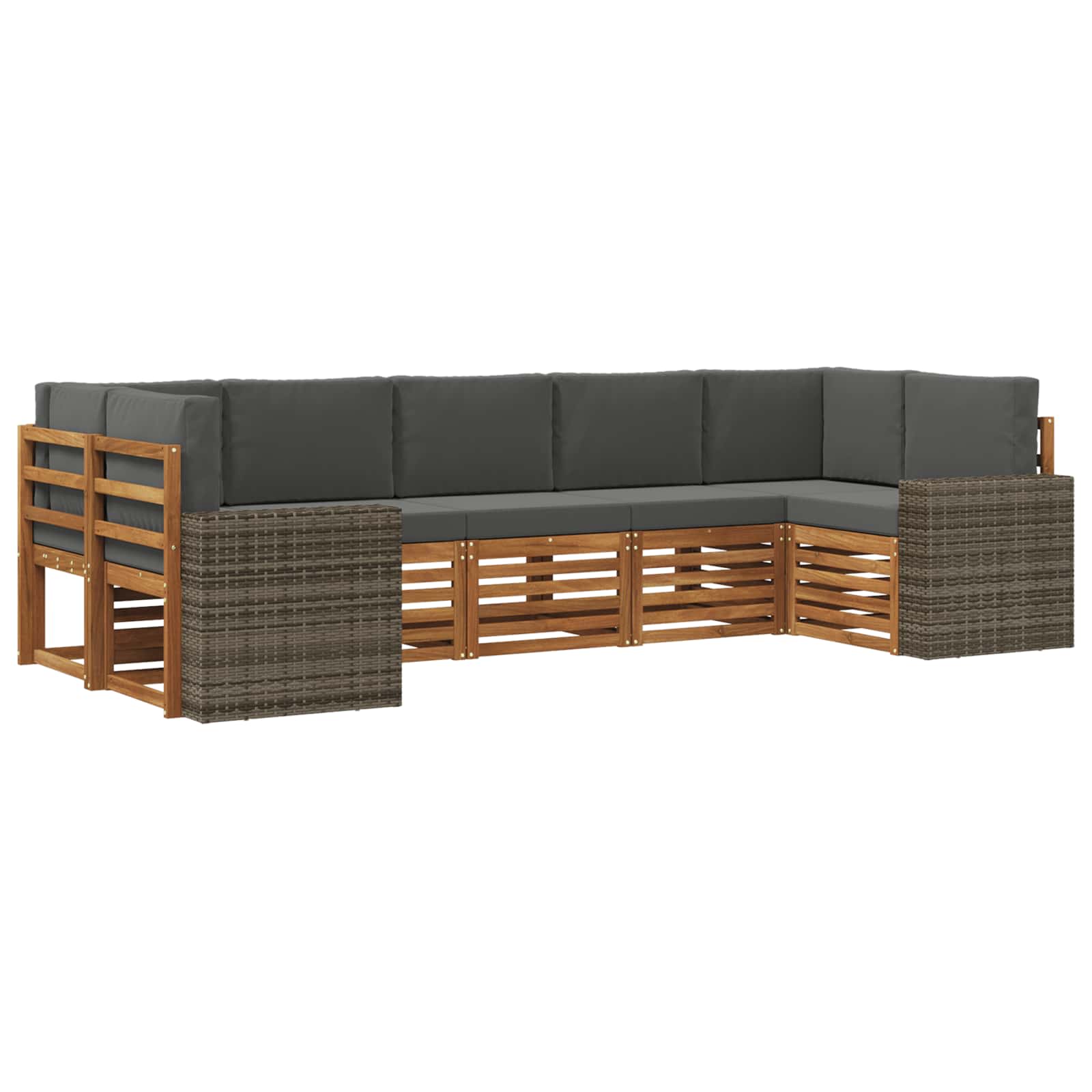 Sekcijska garnitura 7 pcs Prirodna i antracit Poliester