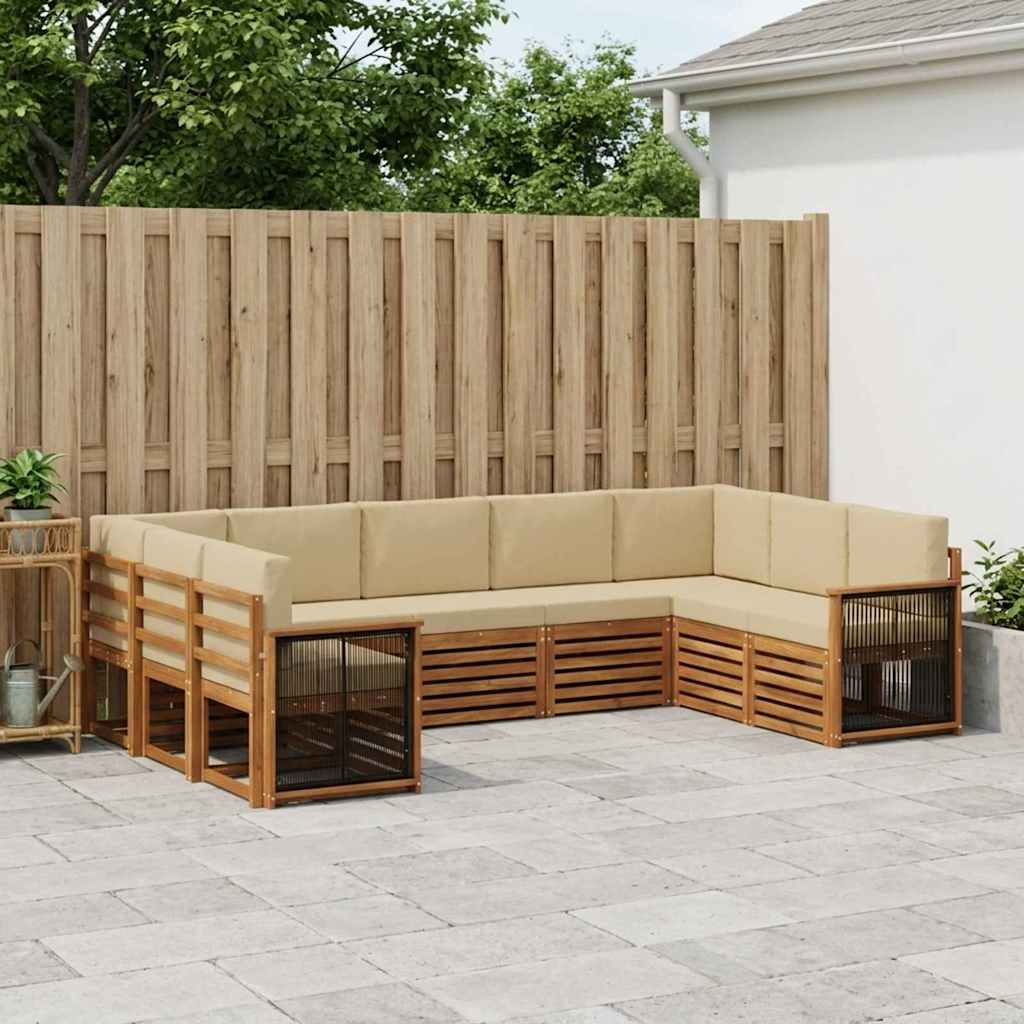 Set vanjskih sofa 7 kom. Prirodna