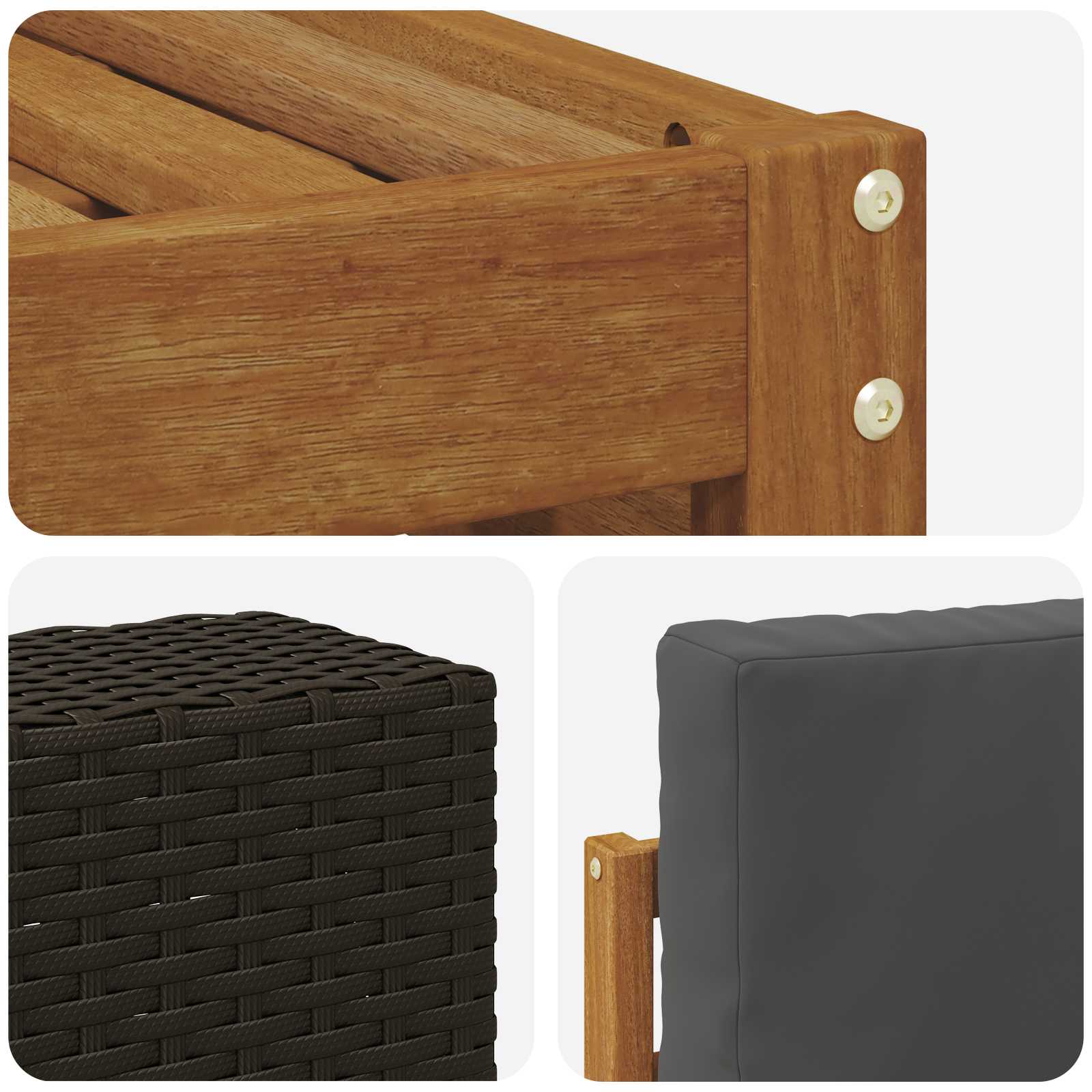 Setovi sofa 10 pcs Prirodna i antracit Čvrsto drvo akacije