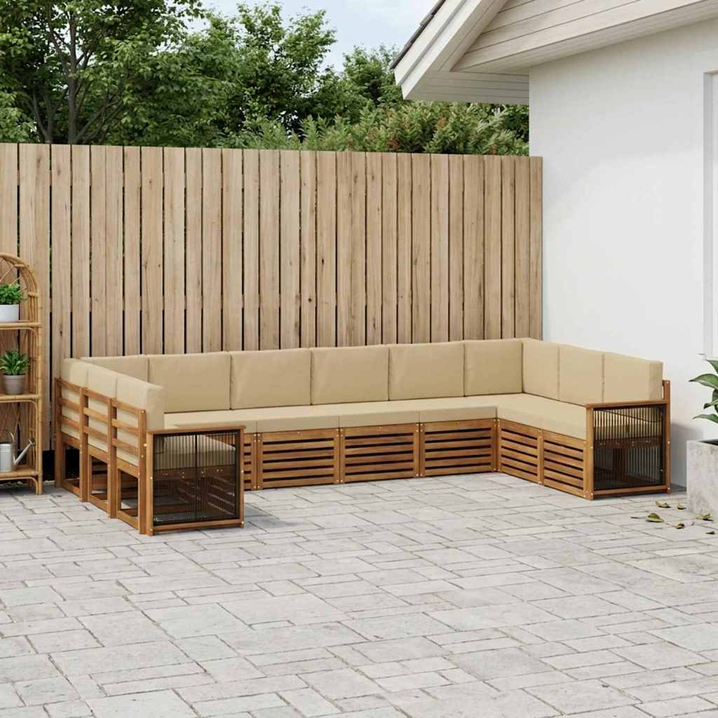 Set vanjskih sofa 7 kom. Prirodna