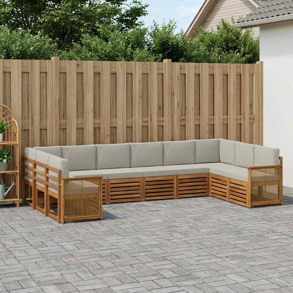 Set vanjskih sofa 7 kom. Prirodna i svjetlosiva