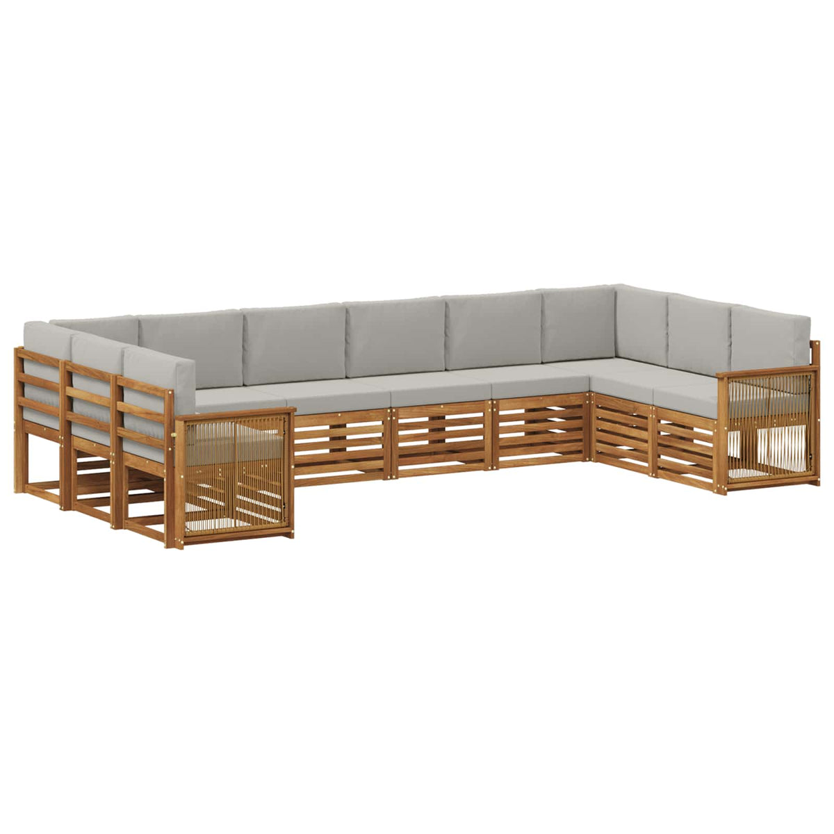 Set vanjskih sofa 7 kom. Prirodna i svjetlosiva