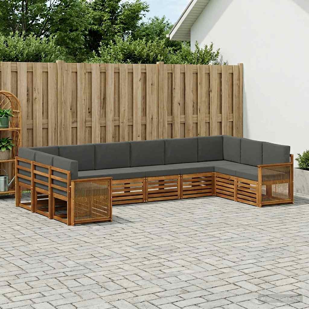 Set vanjskih sofa 7 kom. Prirodna i antracit