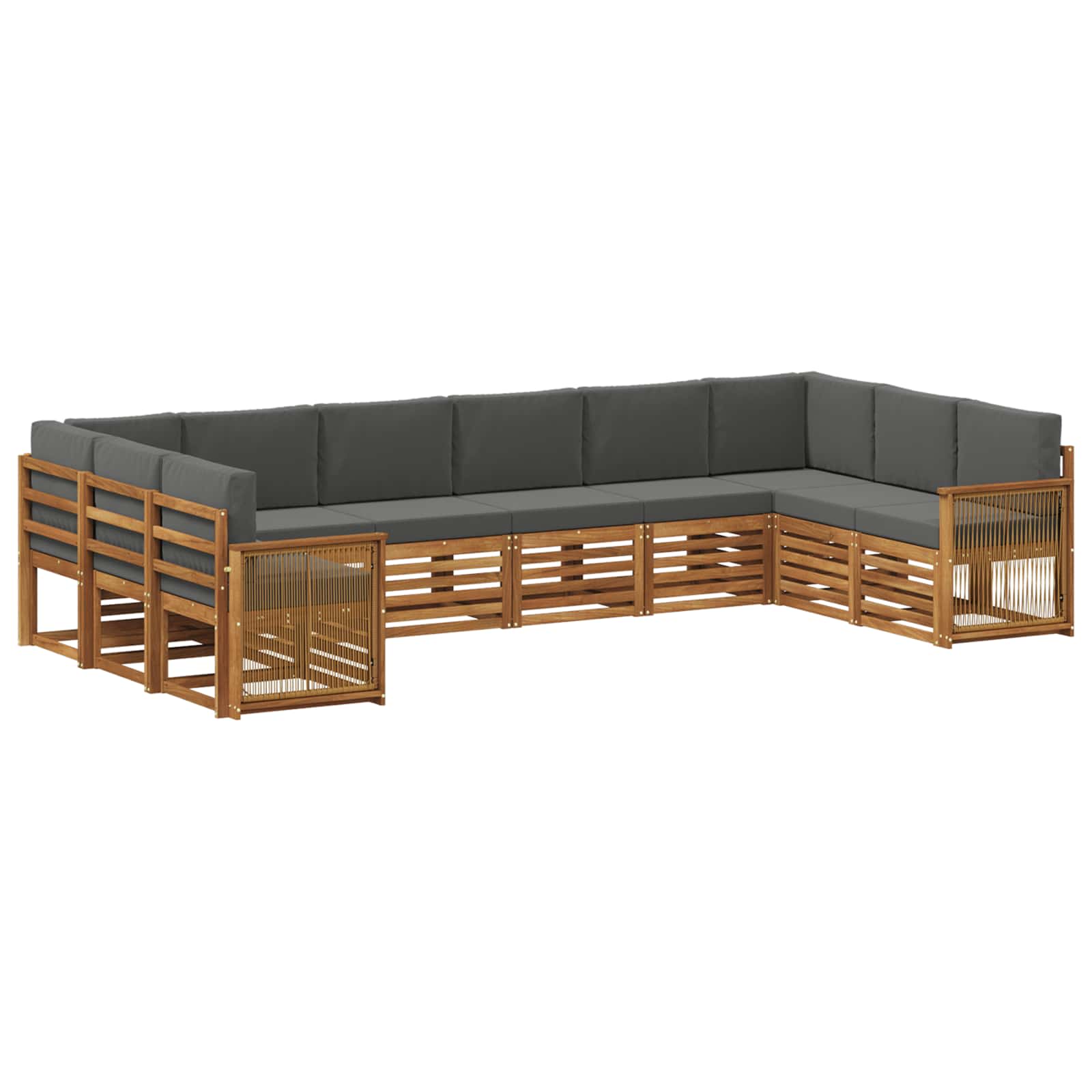 Set vanjskih sofa 7 kom. Prirodna i antracit
