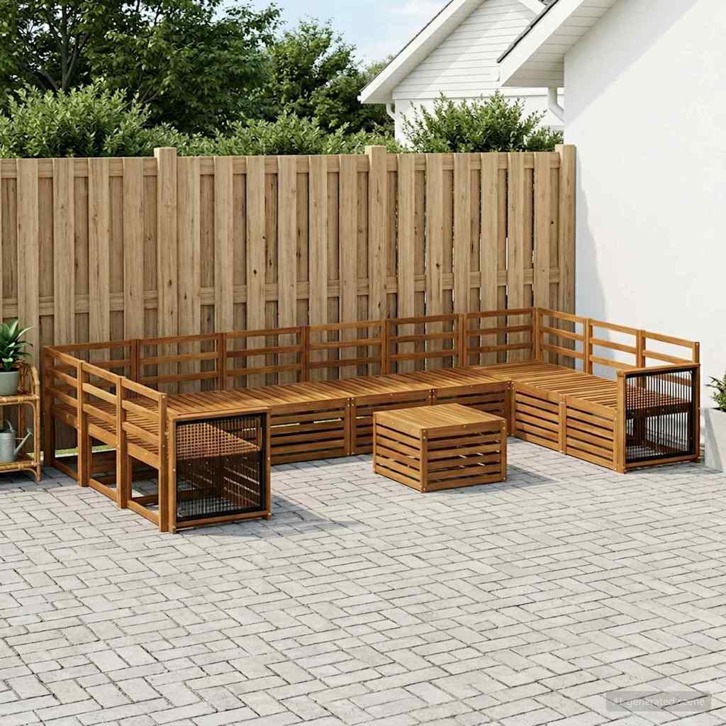 Set vanjskih sofa 8 kom. Prirodna Čvrsto drvo akacije