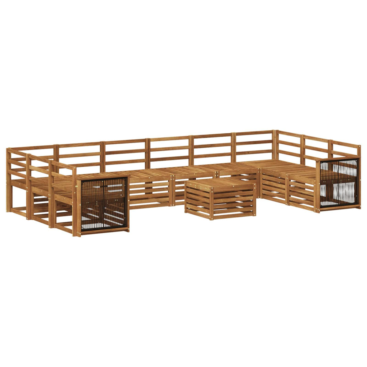 Set vanjskih sofa 8 kom. Prirodna Čvrsto drvo akacije