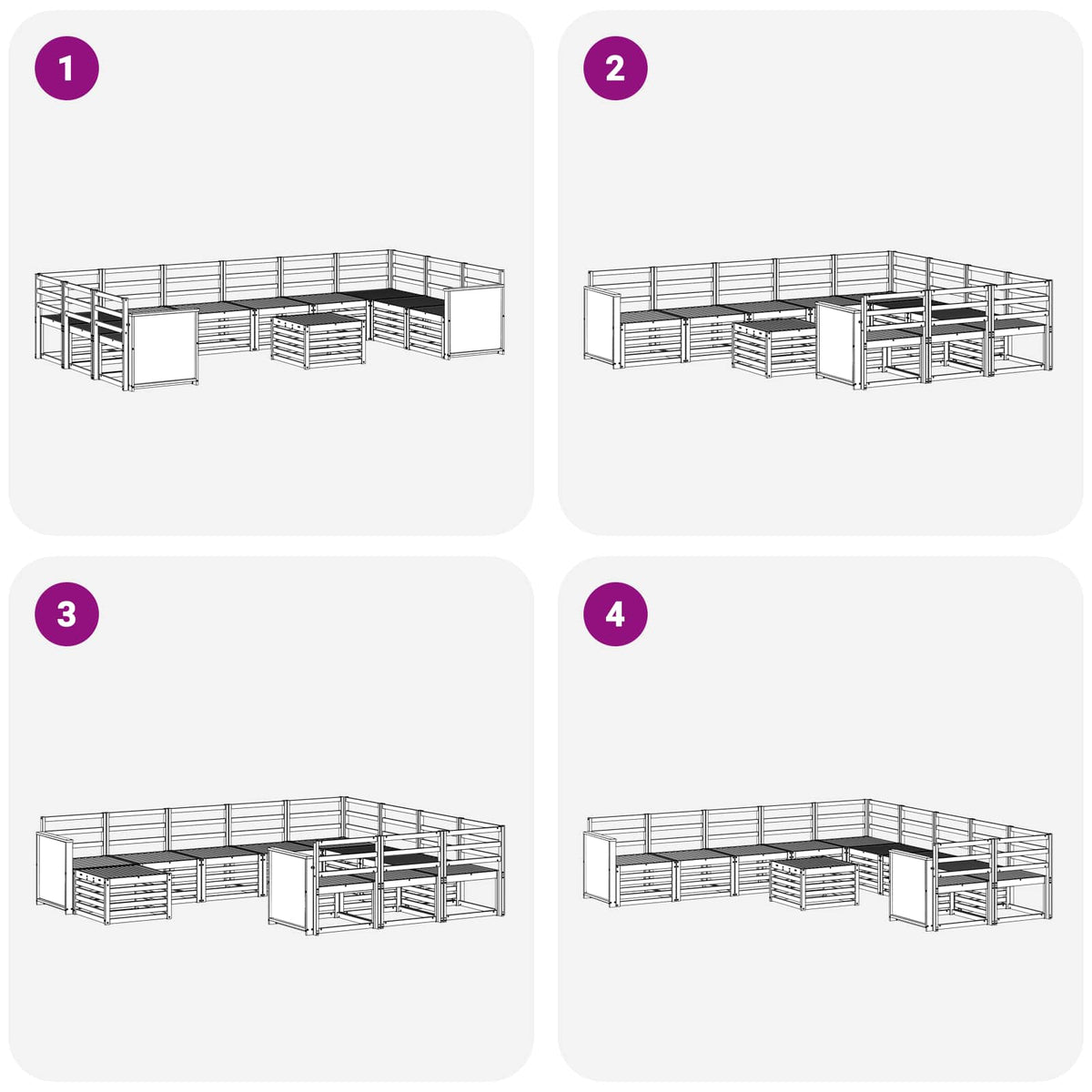 Set vanjskih sofa 8 kom. Prirodna Čvrsto drvo akacije