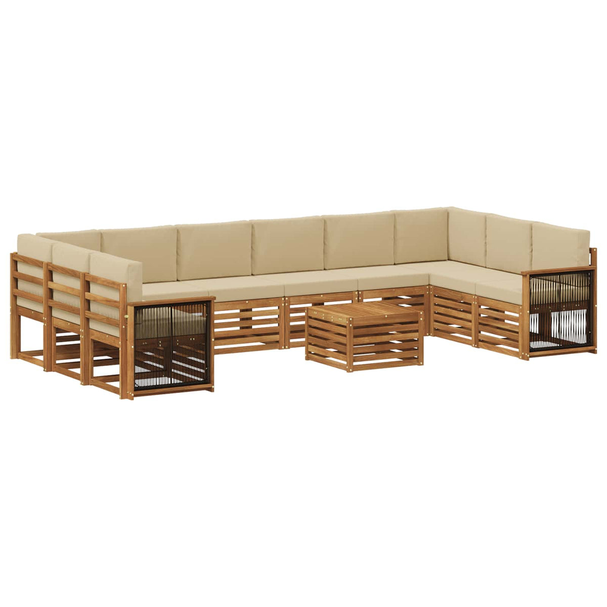 Set vanjskih sofa 8 kom. Prirodna