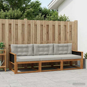 Set vanjskih sofa s jastukom 3 pcs Prirodna i Svjetlosiva