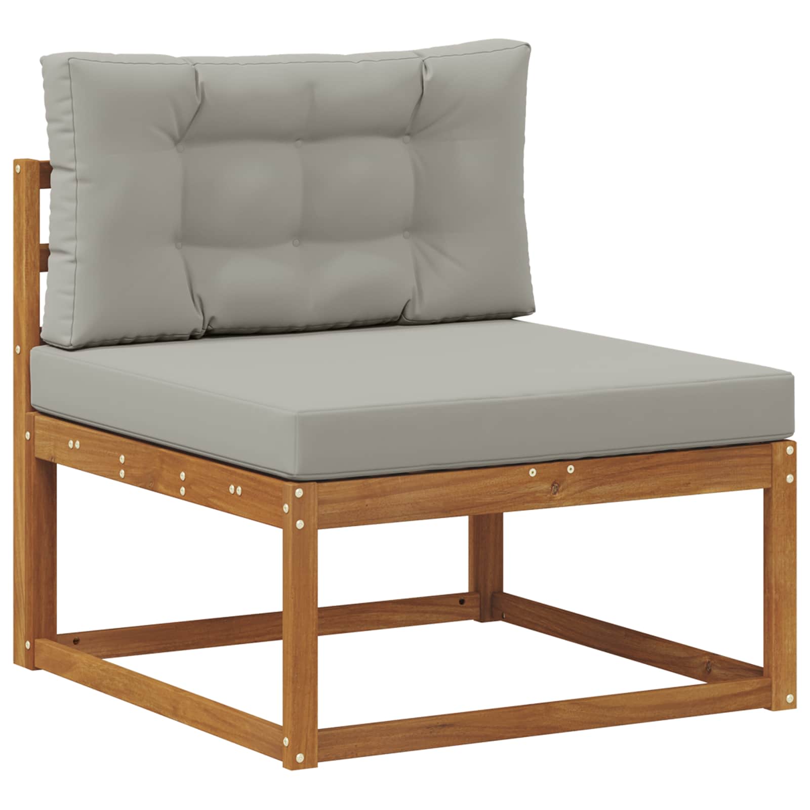 Set vanjskih sofa s jastukom 3 pcs Prirodna i Svjetlosiva