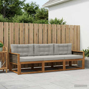 Set vanjskih sofa s jastukom 3 pcs Prirodna i Svjetlosiva