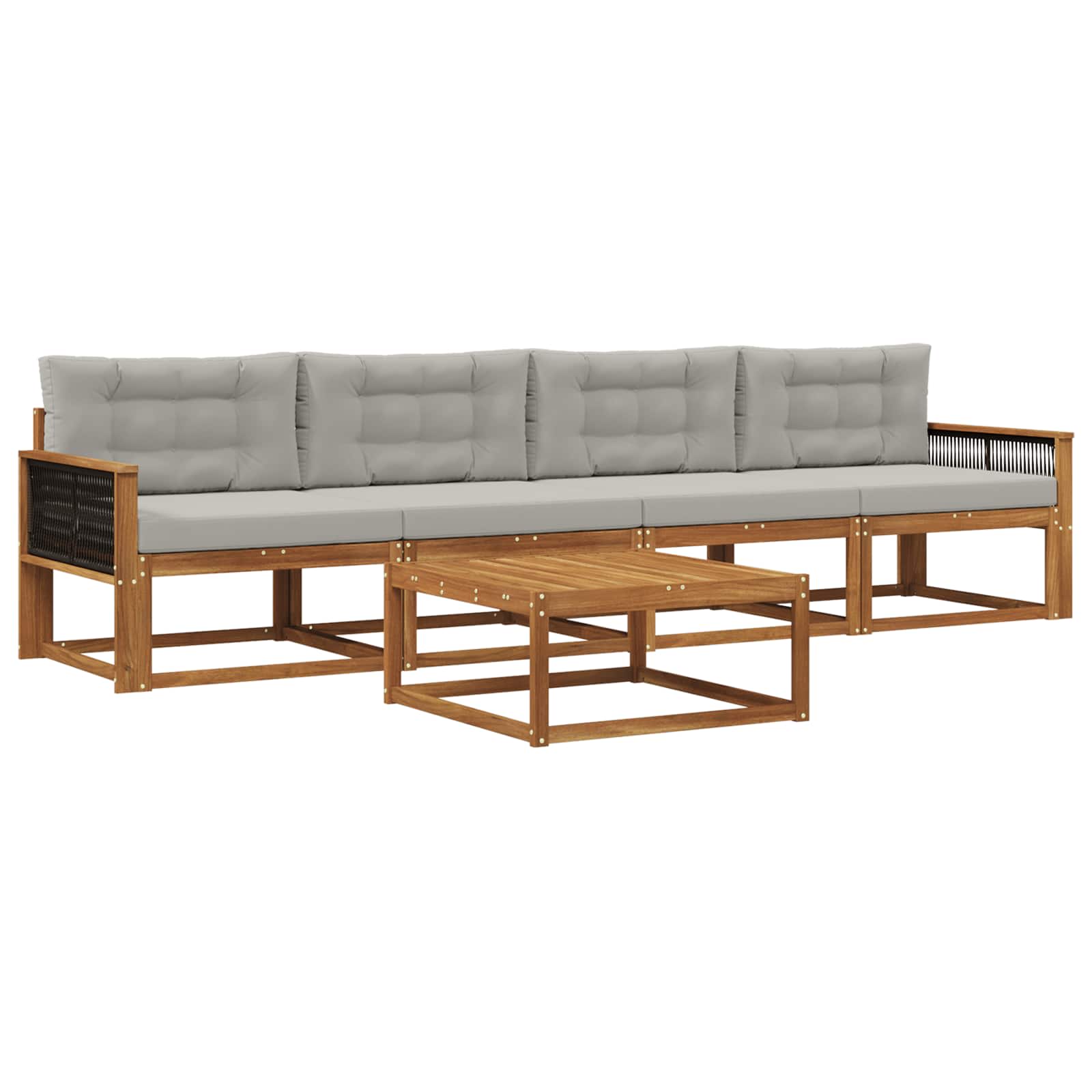 Set vanjskih sofa 5 pcs Prirodna i Svjetlosiva