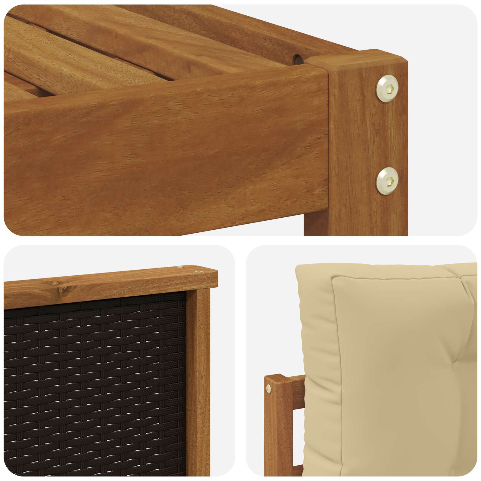 Set vanjskih sofa 7 pcs Prirodna i bež