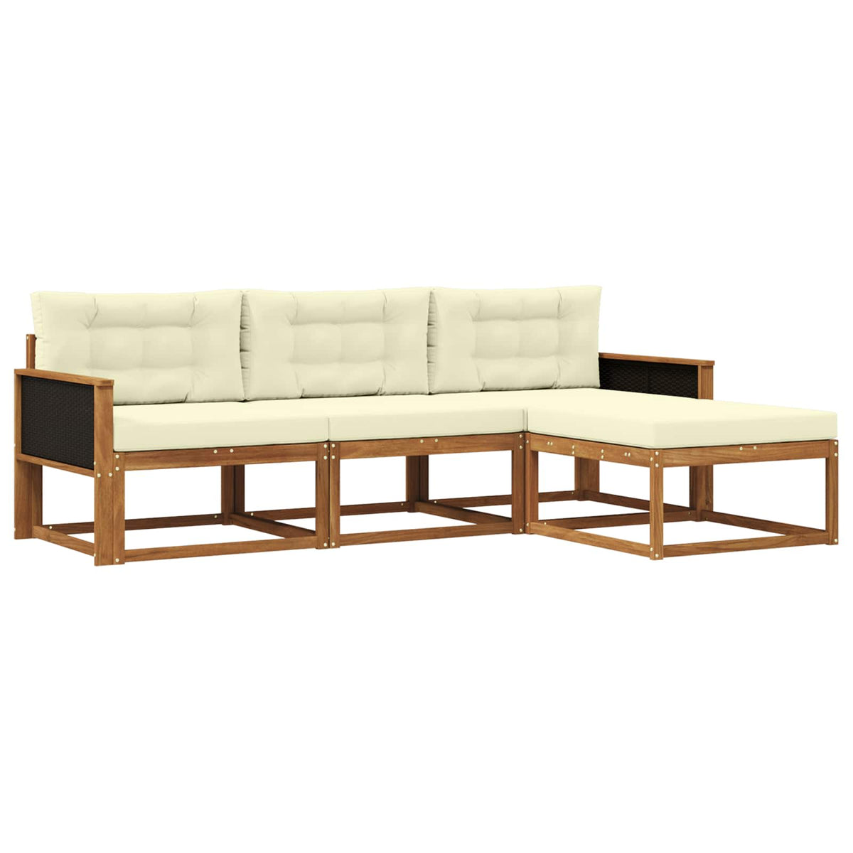 Set vanjskih sofa 4 kom. Prirodna i krem