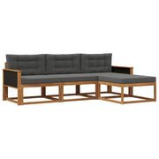 Set vanjskih sofa 4 kom. Prirodna i antracit