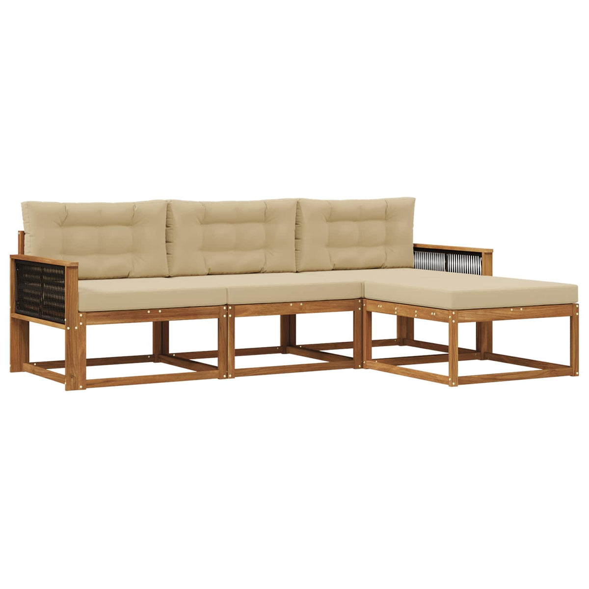 Set vanjskih sofa 4 kom. Prirodna i bež