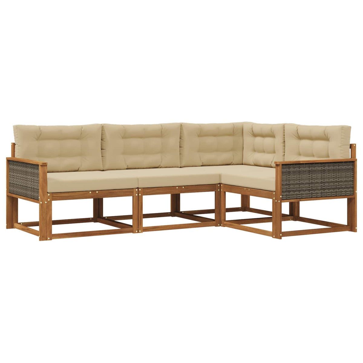 Set vanjskih sofa 4 kom. Prirodna i bež