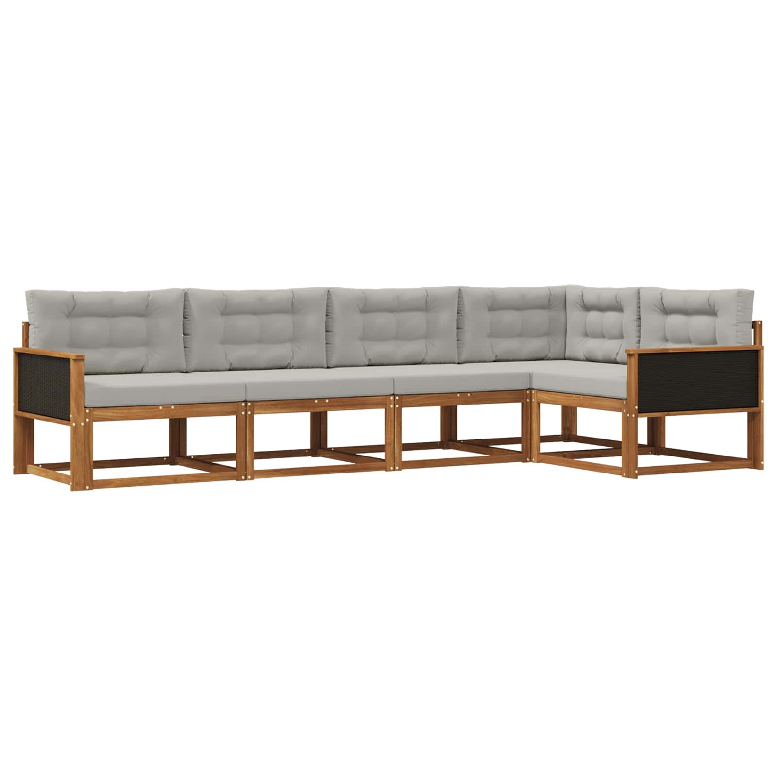 Set vanjskih sofa 5 pcs Prirodna i Svjetlosiva
