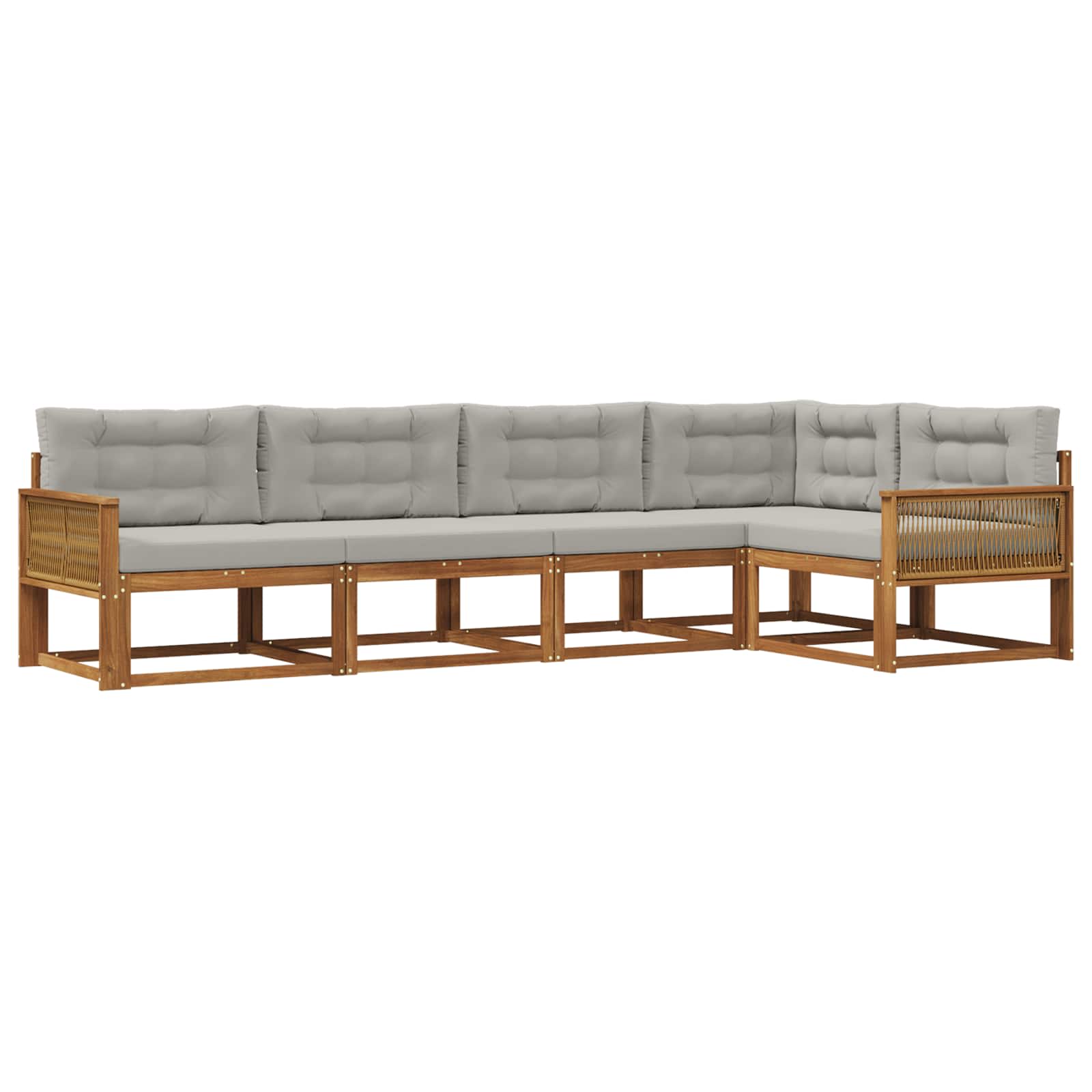 Set vanjskih sofa 5 pcs Prirodna i Svjetlosiva