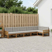 Set vanjskih sofa 6 kom. Prirodna i Svjetlosiva