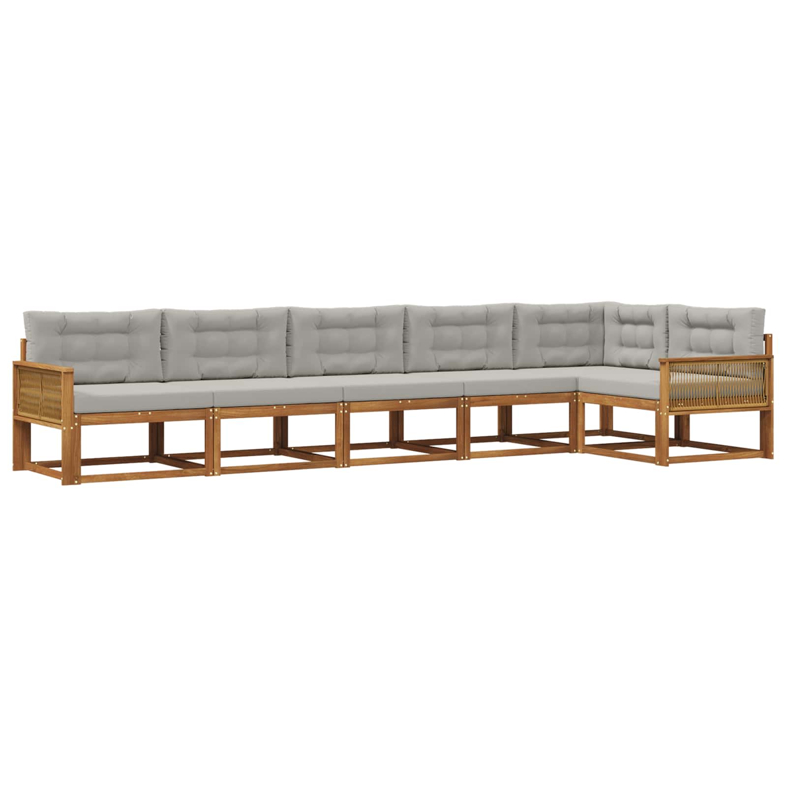 Set vanjskih sofa 6 kom. Prirodna i Svjetlosiva