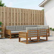 Set vanjskih sofa 8 kom. Prirodna i Svjetlosiva