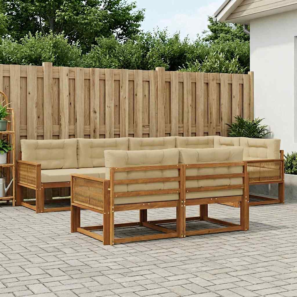 Set vanjskih sofa 8 kom. Prirodna i bež