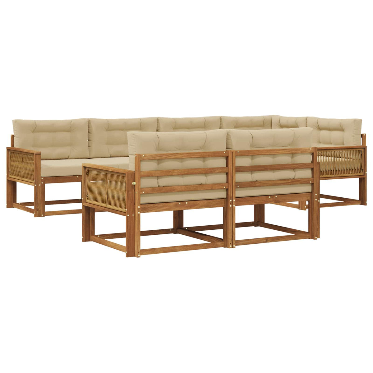 Set vanjskih sofa 8 kom. Prirodna i bež