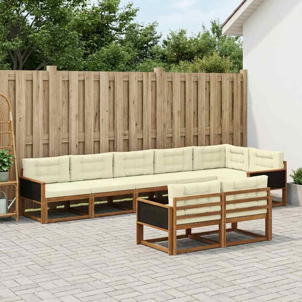 Set vanjskih sofa 8 pcs Prirodna i krem