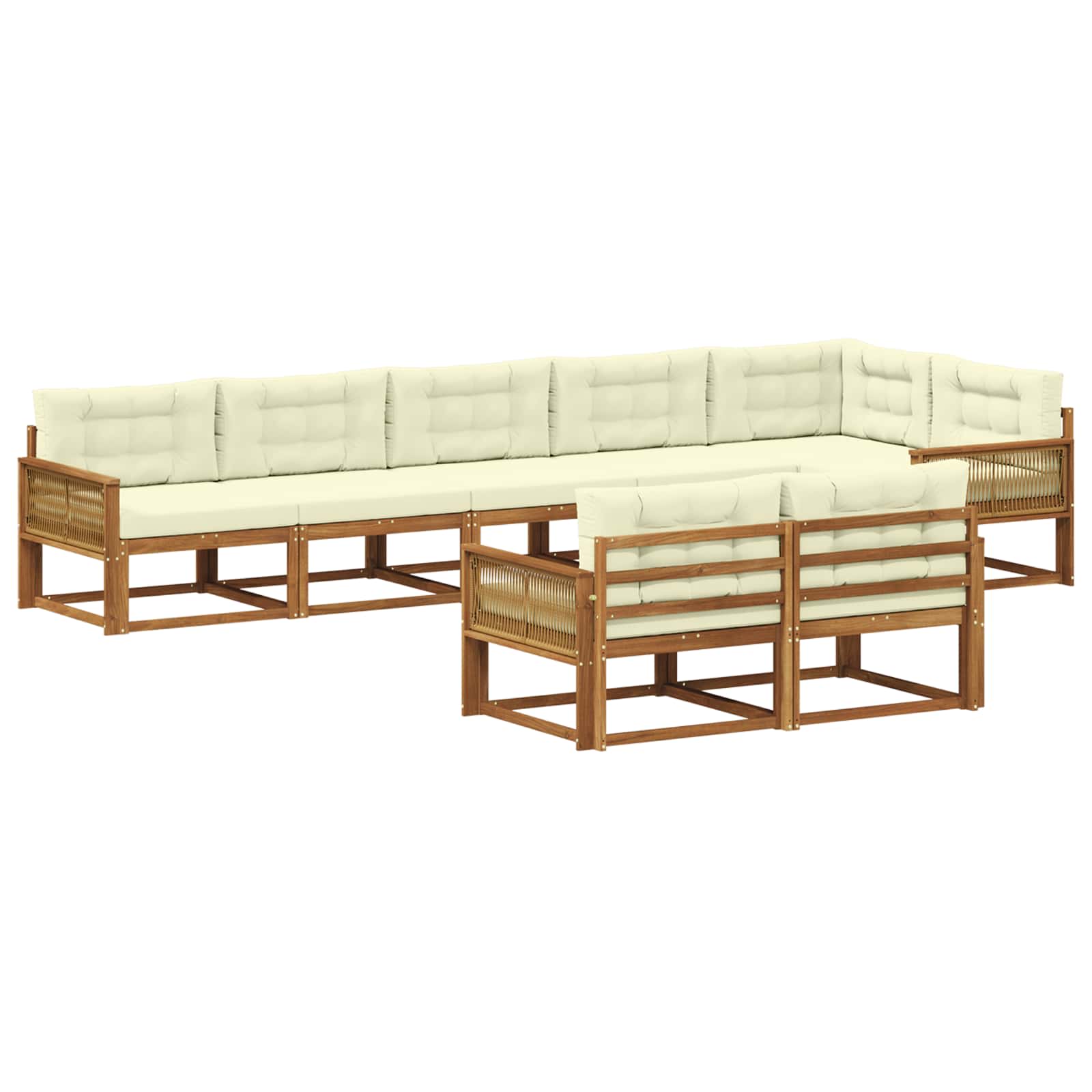 Set vanjskih sofa 8 pcs Prirodna i krem