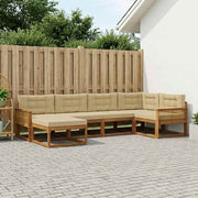 Set vanjskih sofa 6 kom. Prirodna i bež Smeđa 327 x 168,5 x 73 cm